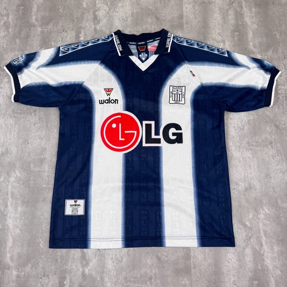 Vintage Alianza Lima Jersey Mens L Walon LG Cable Magico Peru Soccer #8 90s - Picture 2 of 8
